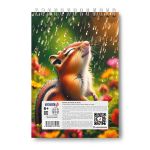 Блокнот на гребне, выборочный лак, A5 60 л., 4 шт, клетка, Лесными тропками 01257, Светоч Б131