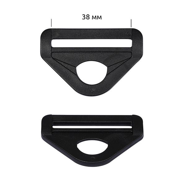 Полукольцо пластик 38 мм, цв.черный, уп.100 шт