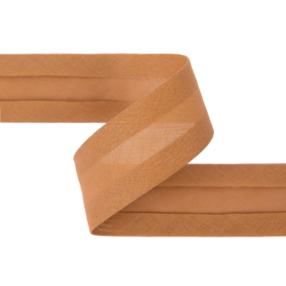 Косая бейка хлопковая 40 мм / 5 шт по 5.4 метра, №181 коричневый, Gamma GK-40C