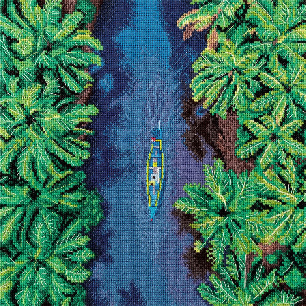 Набор для вышивания нитками Panna PS-7481, Путешествие по тропикам, 22.5х21 см