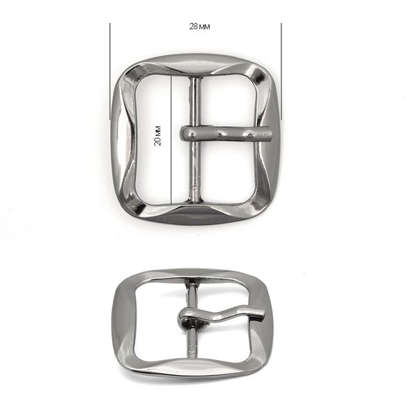 Пряжка ременная металл 28х28 мм, внутр. размер 20 мм, цв. т.никель уп.20 шт