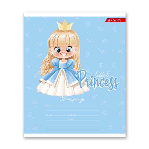 Тетрадь ученическая школьная A5+ 12 л. на скобе, 25 шт, клетка, 000357 Принцессы, Светоч 12ТСКд5_1_3_1