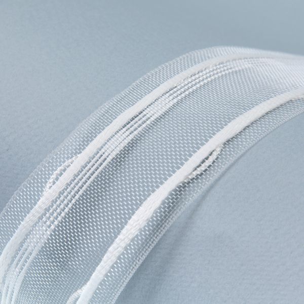 Лента (тесьма) шторная: сборка шахматная (1:2.5) 42 мм / 50 метров, прозрачный, Blitz T742S