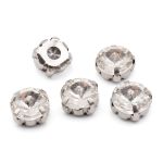Хрустальные стразы в цапах круглой формы, белый 10 мм, 5 шт. Astra&Craft, РЦ001НН10