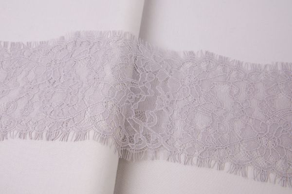 Кружево шантильи (реснички) 150 мм / 5х3 м, серый, Blitz LCE-31SH