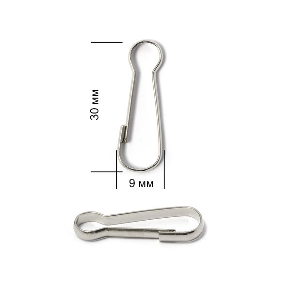 Карабин проволочный сталь 30х9 мм (in 7 мм), ТВ.JX5577, уп. 50 шт