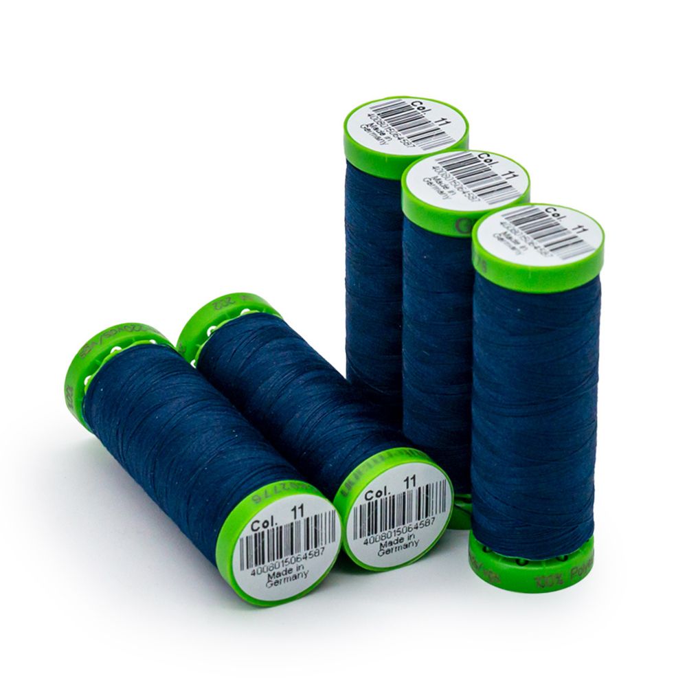 Нитки для тонких тканей Gutermann Extra Fine 150, 200м, 011 грозовой синий, 5 катушек