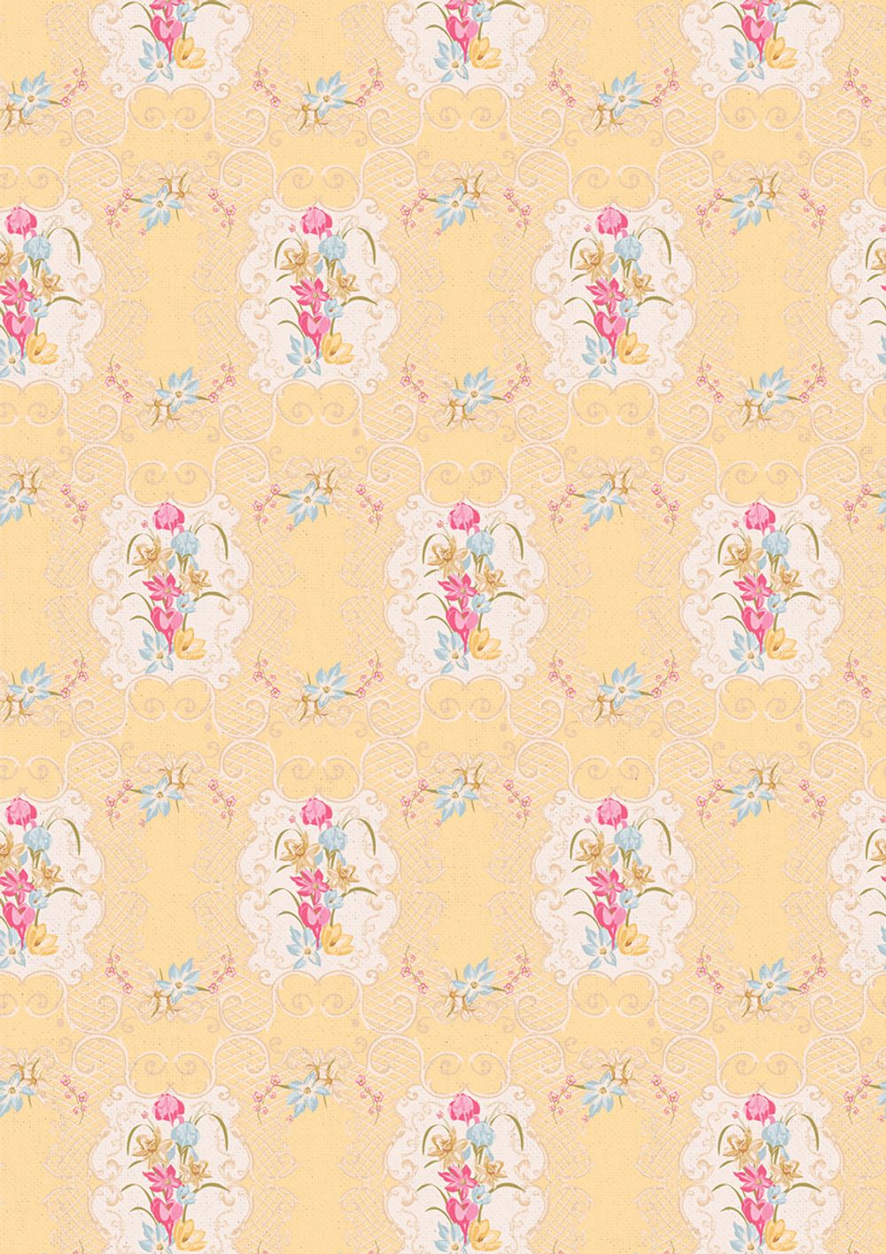 Ткань для пэчворка Peppy Весенний этюд, рулон 112 см / 5 метров, ВЭ-07 желтый, Peppy