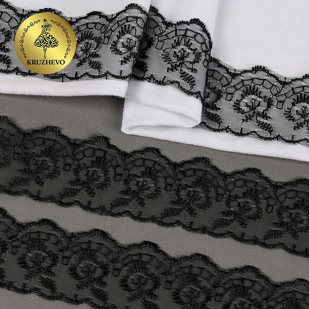 Кружево капроновое 45 мм / 9.14 м, TBS.30010 цв.039 черный, Kruzhevo