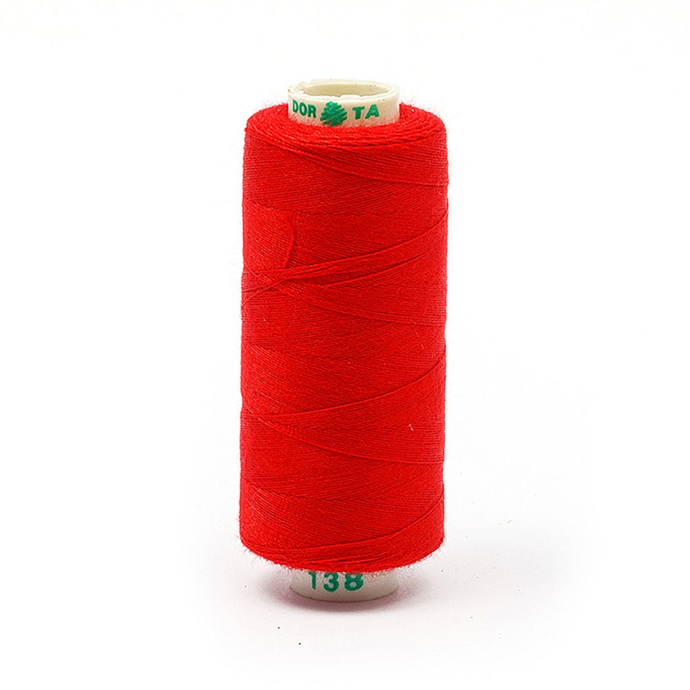 Нитки швейные бытовые Dor Tak 40/2, 366 м / 10 кат., 138 красный