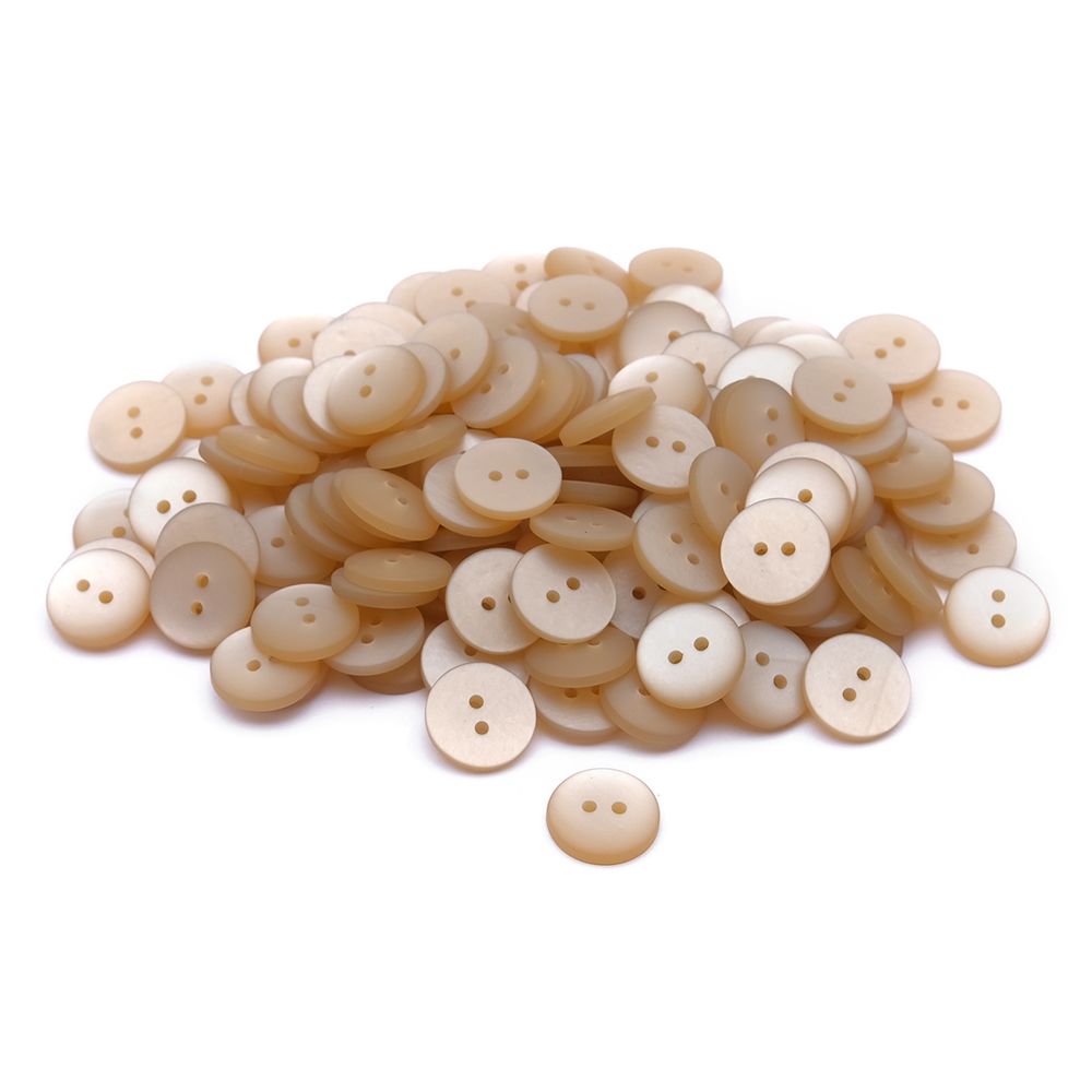Пуговицы на 2 прокола 22L (14мм), пластик (col.27 светло-бежевый), CR-K18M, 144 шт
