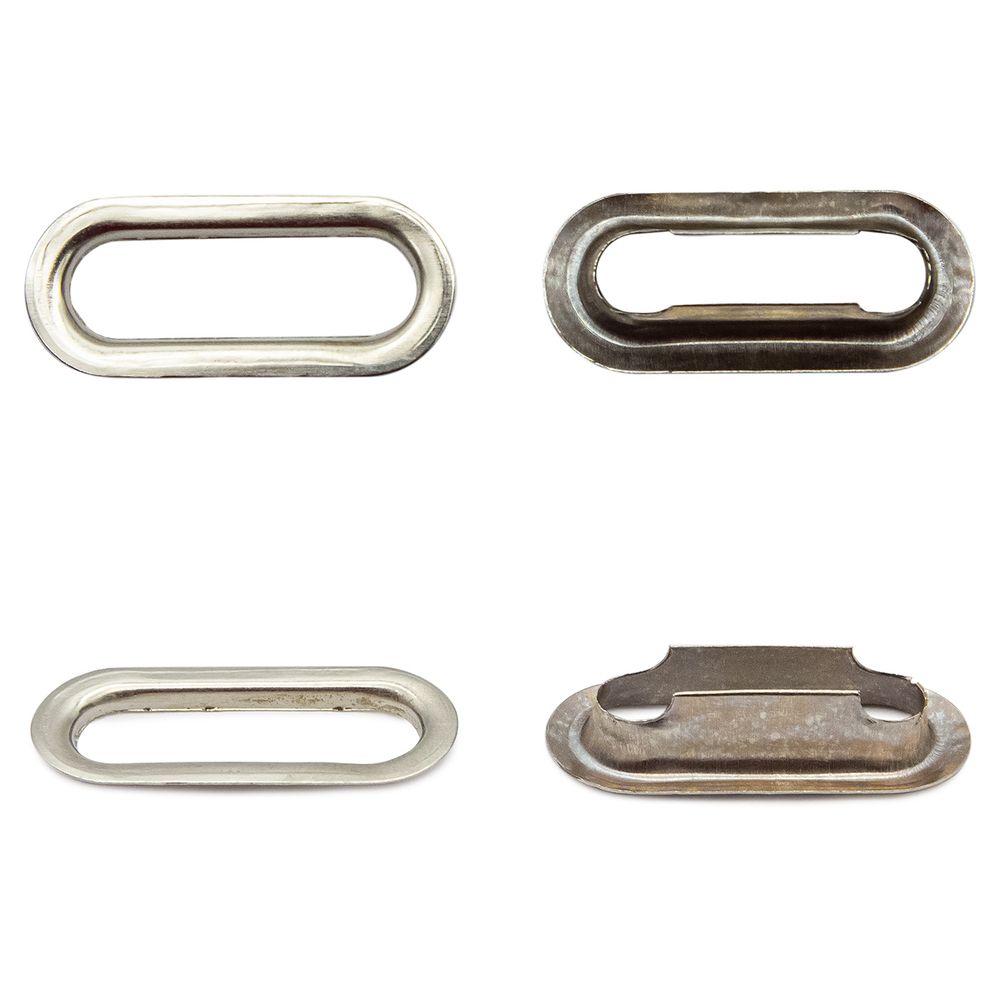 Люверсы металл овальные 24х8 (внутр.), 28х12 (внешн.), металл (≈100 шт) New Star, никель