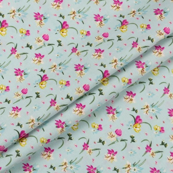 Ткань для пэчворка Peppy Весенний этюд, отрез 50х55 см, 146 г/м², ВЭ-14 голубой, Peppy