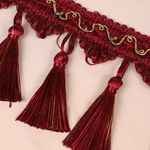 Бахрома отделочная широкая 100.0 мм / 10 метров, с кистями, 6152-0327, цв.6393 красный