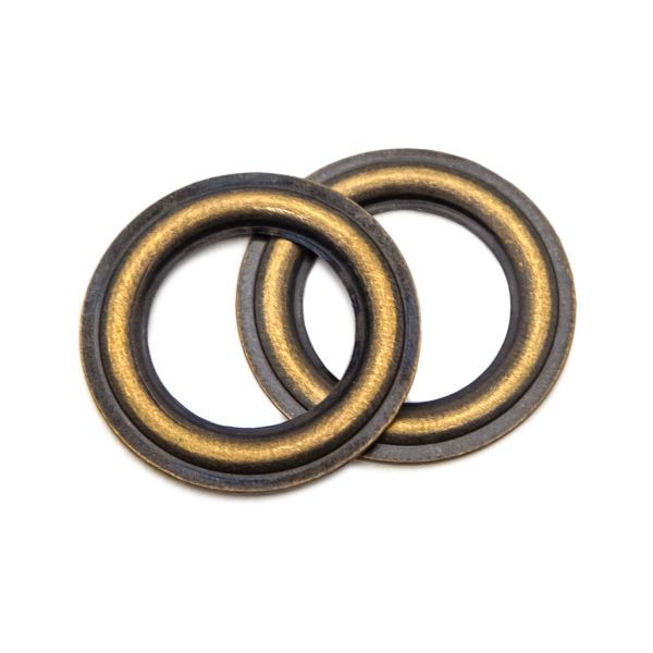 Люверсы металл ⌀_9.5 мм (внутр.), латунь, цв.латунь плоский, 50 шт, BIG