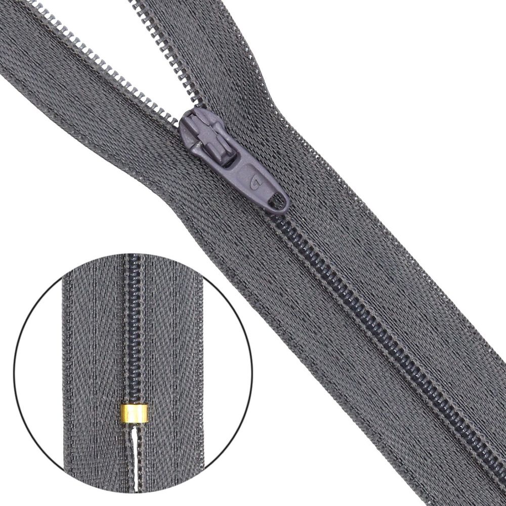 Молния спираль (витая) брючная Arta Т4 (4 мм) 1 зам., н/раз., 20 см, цв. 301 графит, уп.10 шт