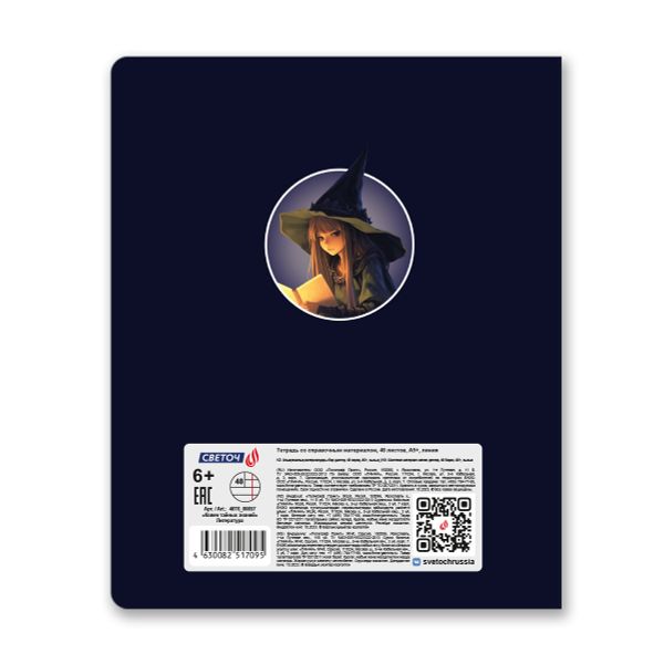 Тетрадь со справочным материалом Ковен тайных знаний, A5+ 48 л. на скобе 65 г/м², белизна 100%, 10 шт, линия, 00857 Литература, Светоч 48Т6