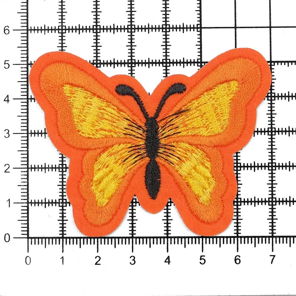 Термоаппликация Бабочка, 5.4х7см, Hobby&Pro (оранжевый)