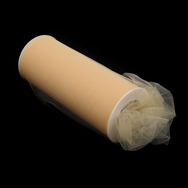 Фатин на шпульке средней жесткости 150 мм / 22.86 метра, TBY.MS.200.43, цв.43 персиковый