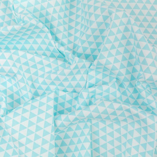 Ткань для пэчворка PEPPY БАБУШКИН СУНДУЧОК ФАСОВКА 100х112 см, 140±5 100% хлопок, БС-44 треугольники голубой, Peppy БАБУШКИН СУНДУЧОК