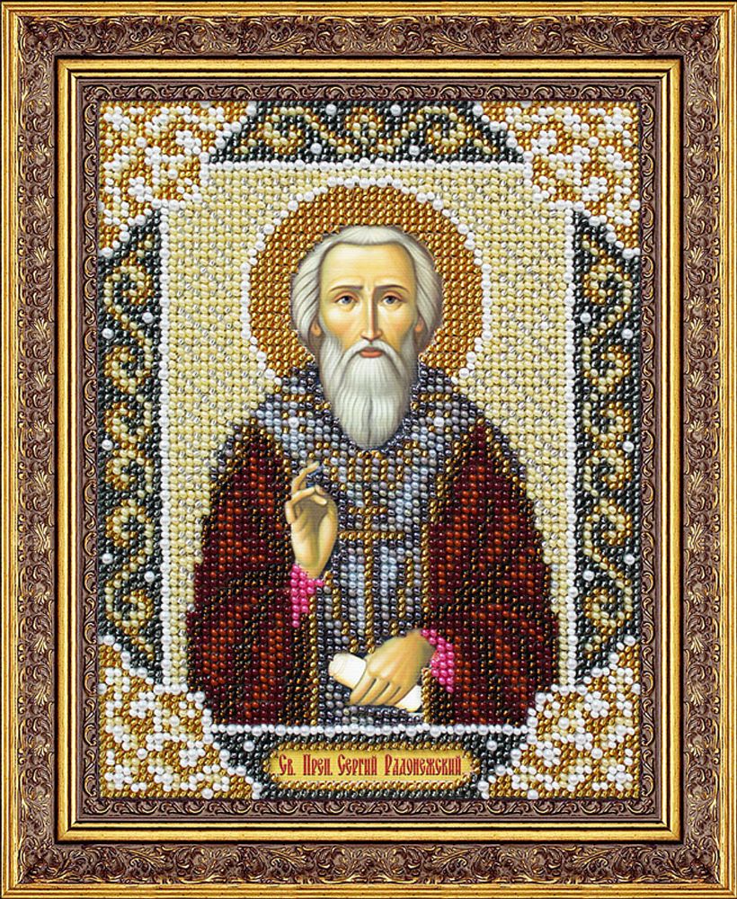 Набор для вышивания бисером Паутинка, Св. преп. Сергий Радонежский 14х18 см