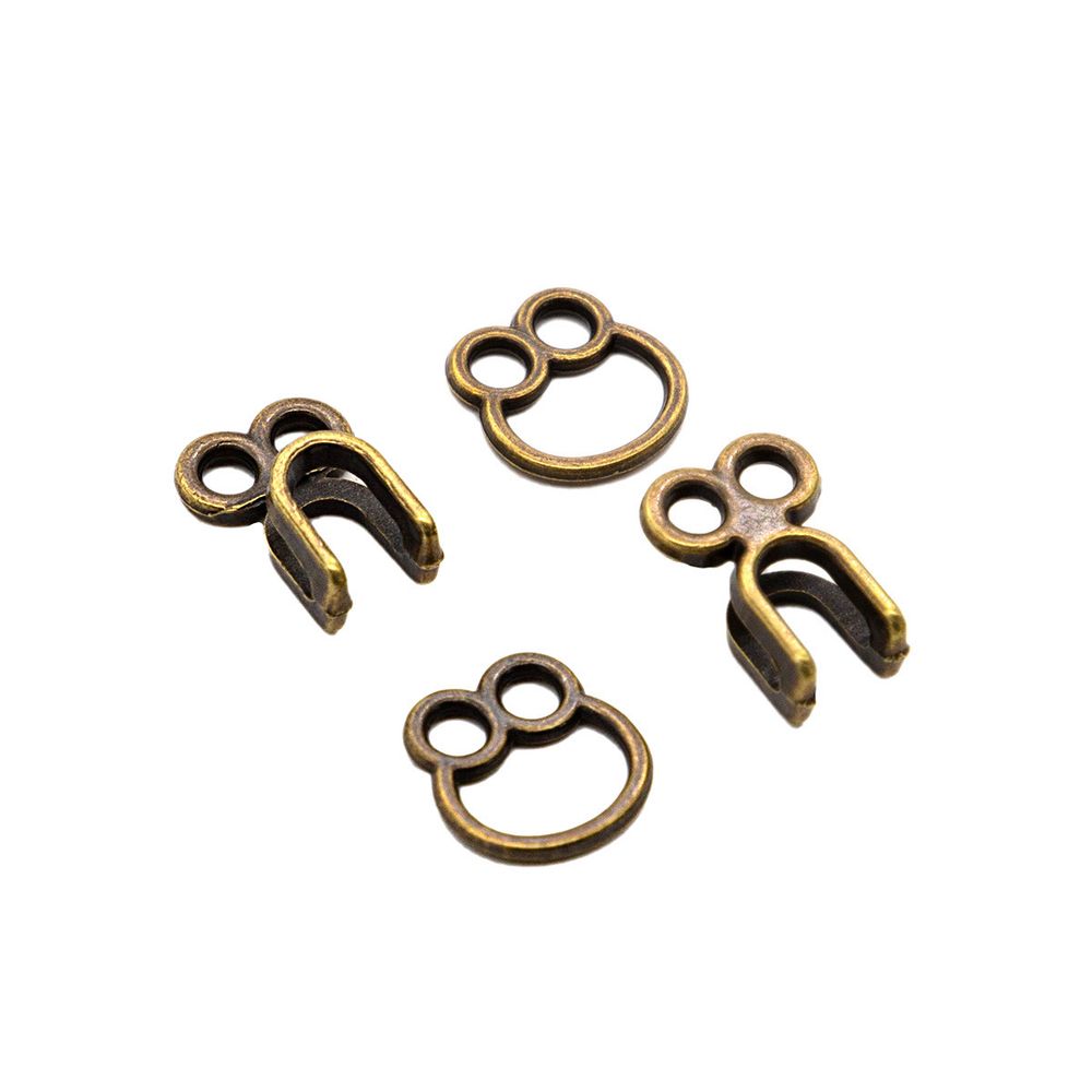 Крючки пришивные декоративные 12х22 мм, OB, бронза, 12 шт