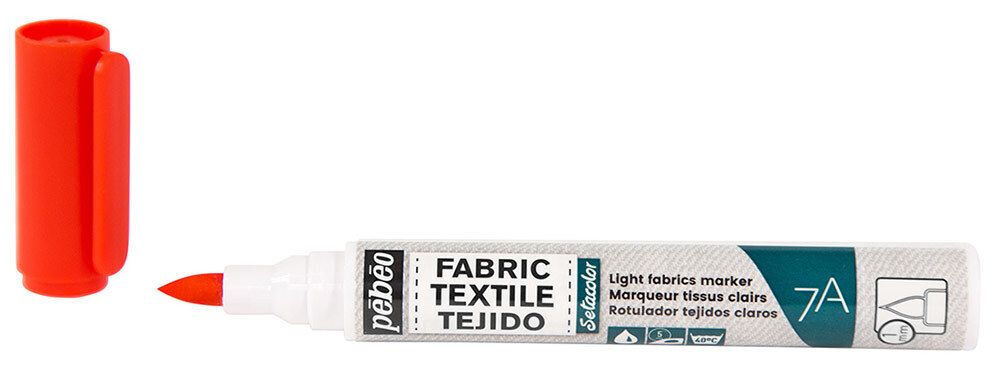 Маркер для светлых тканей 7A Light fabric 1 мм, перо круглое, 6 шт, 803404 Красный, Pebeo