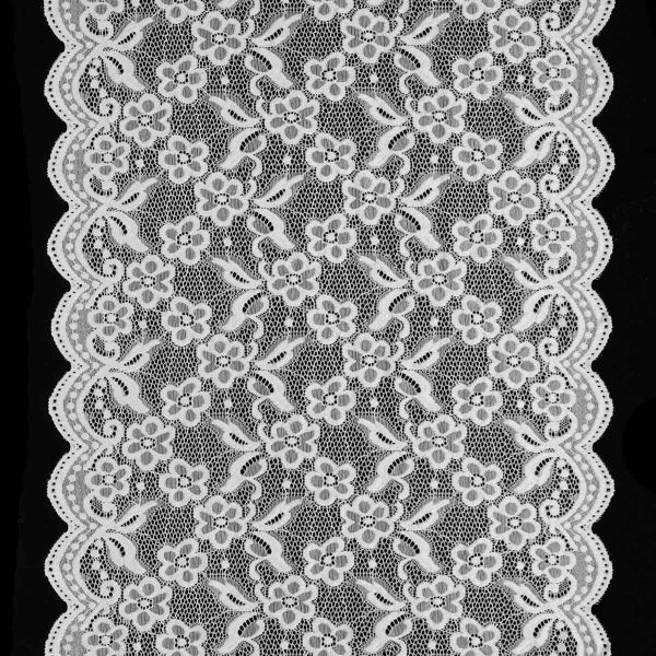 Кружево бельевое эластичное 400 мм / 13.72 м, цв. C501 белый