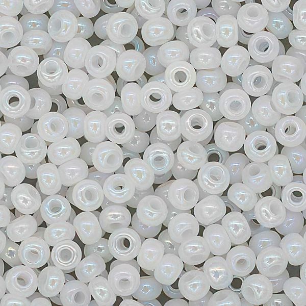 Бисер полупрозрачный с радужным покрытием, круг.отв., 500гр, Preciosa