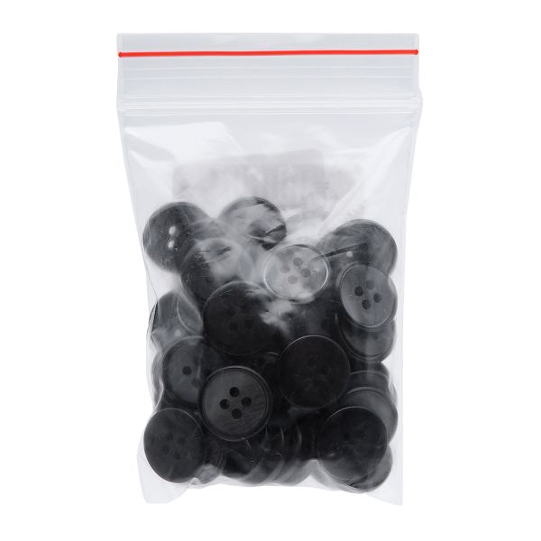 Пуговицы 4 прокола 24L (15мм), (Black (черный)), 48 шт, S090160