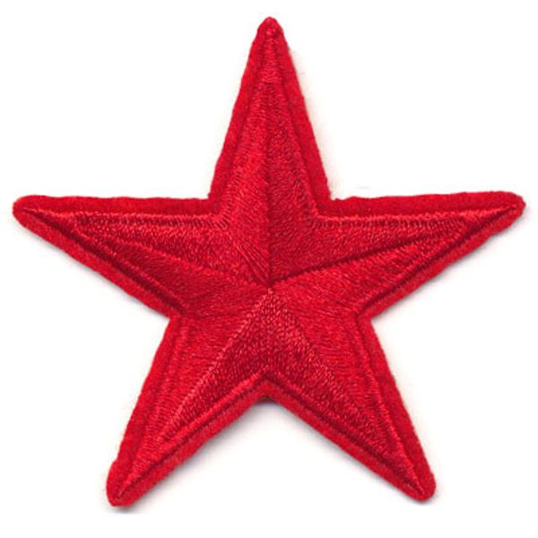 Термоаппликация №21/5, 5 шт, №2453 Красная звезда 6.8х6.8 см, Gamma