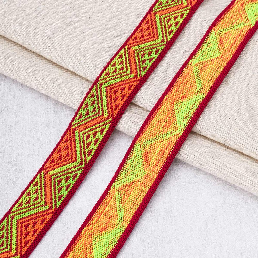 Резинка для подтяжек (помочная) 25.0 мм, / 20 метров, 2713 малиново-желтая-оранж