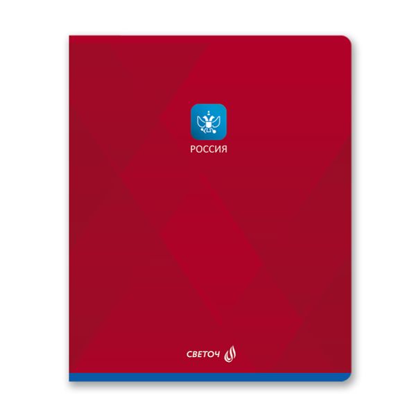 Тетрадь ученическая общая, твин лак, A5 48 л. на скобе 65 г/м², белизна 100% 10 шт клетка, 01510 Патриотичная, Светоч Т198