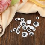 Глаза круглые бегающие 8-18 мм, цв.МИКС уп.100 шт