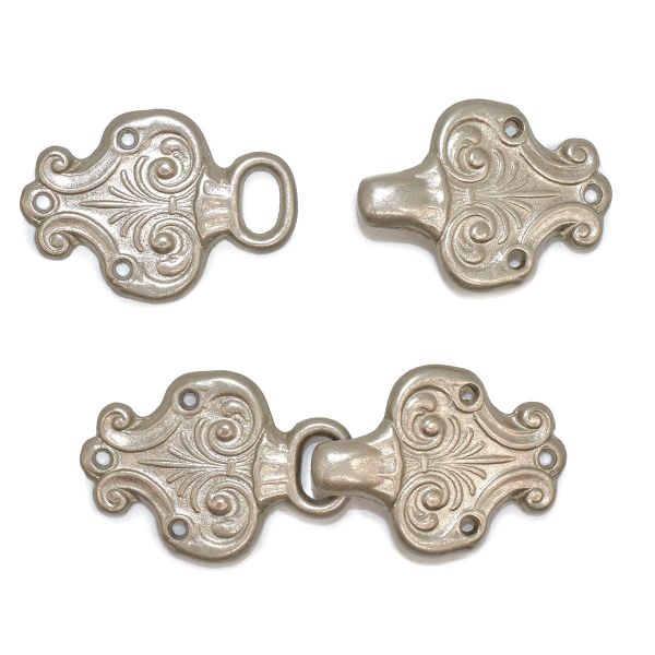 Крючки пришивные декоративные 50х19 мм, металл, серебро, 10 шт, BIG