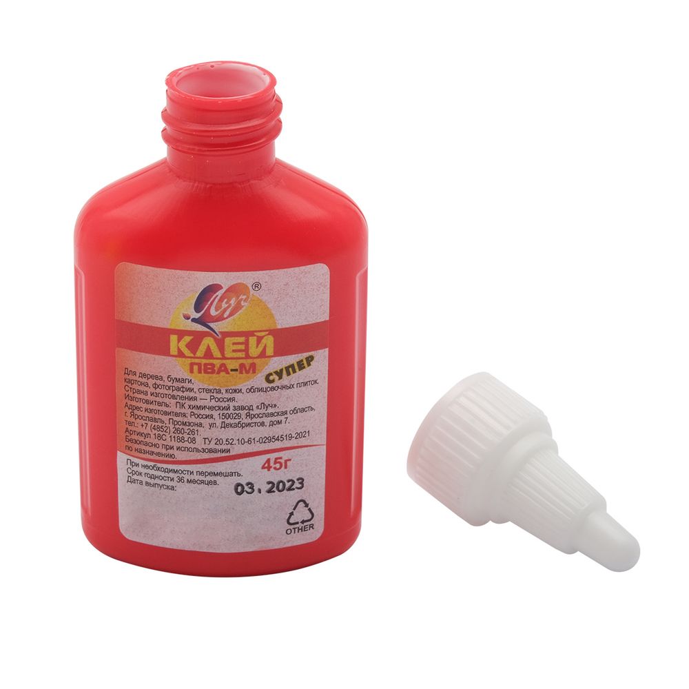 Клей ПВА-М 45 г. (красный флакон), 18С-1188-08