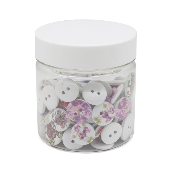 Украшения декоративные пуговицы деревянные Цветы №3, 15-18 мм, 100 шт