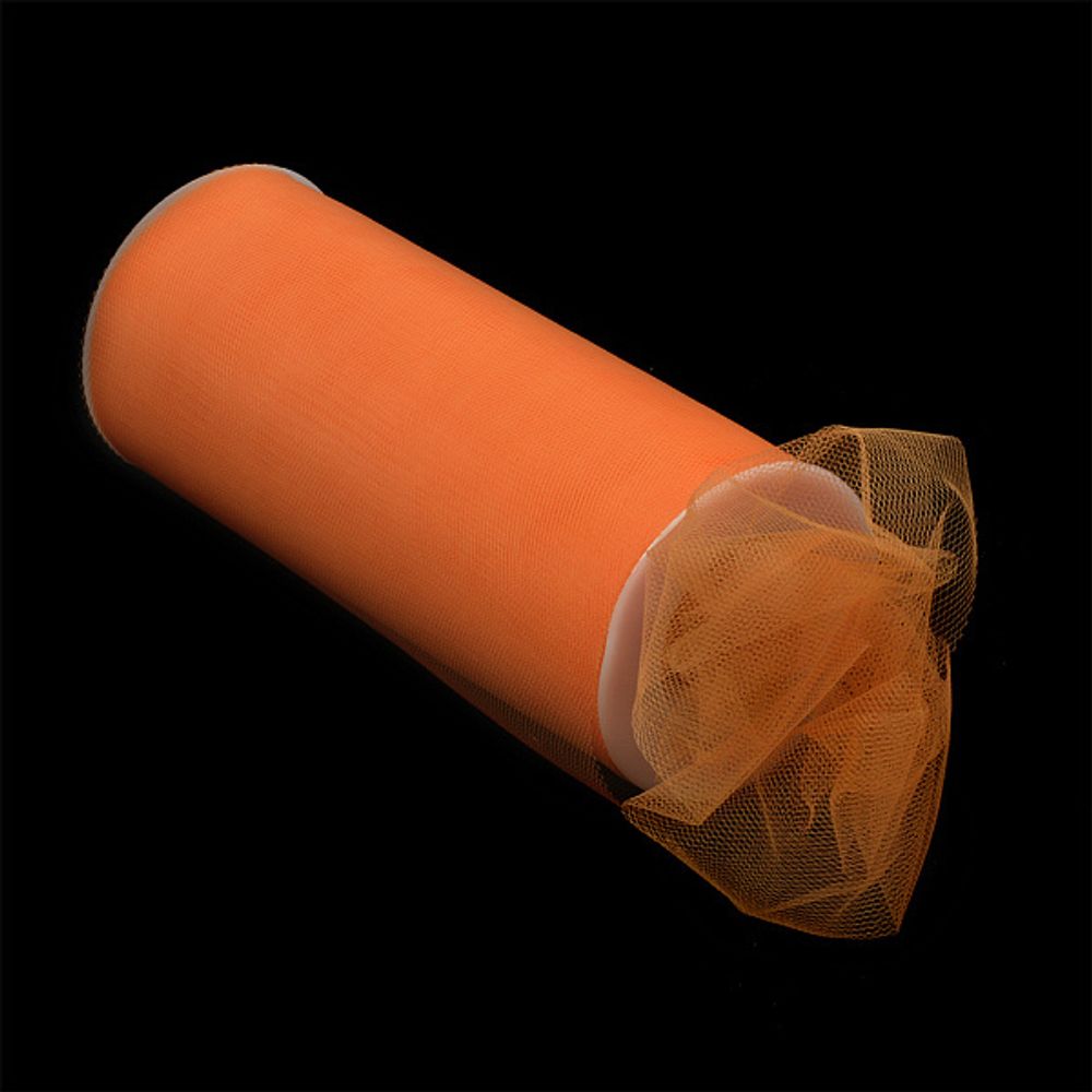 Фатин на шпульке, средняя жесткость, 100% нейлон, 220мм цв.30 оранжевый, 22,86м