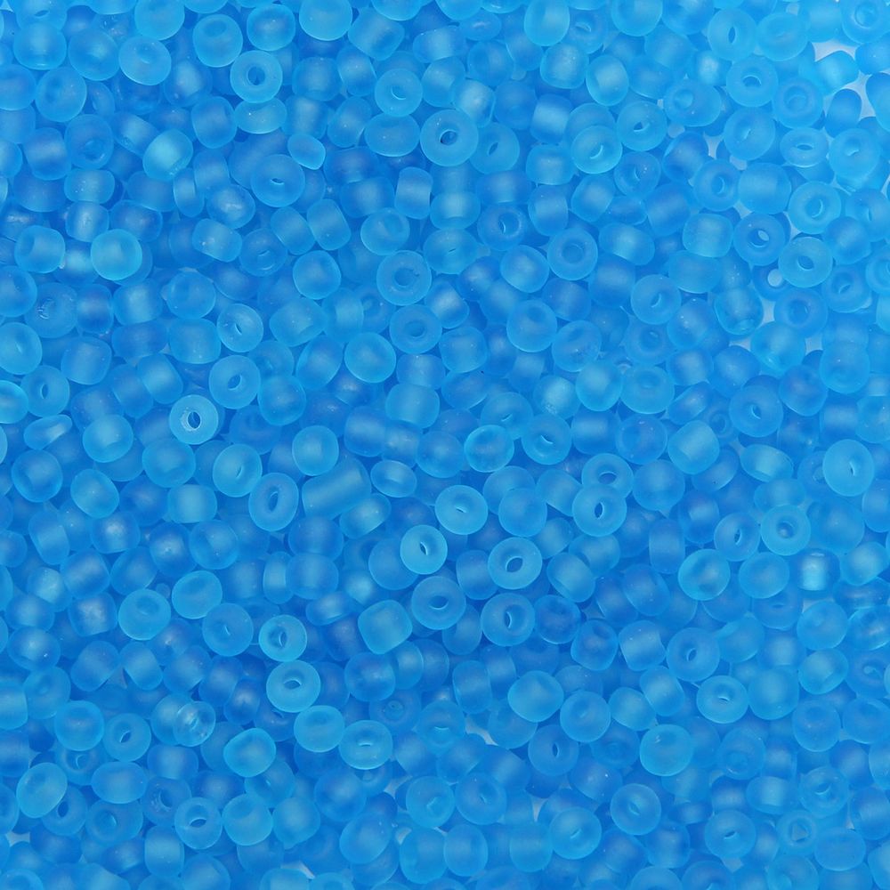 Бисер Astra&Craft 11/0 (2.1 мм), 200 г (10х20 г), цв. М3В темно-голубой/прозрачный, матовый