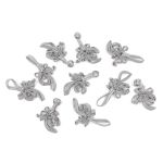 Сутажная застежка, 9 см (серебро), NO.3, 5 шт