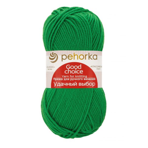 Пряжа Пехорская ПТ Удачный выбор 100% акрил, 5 шт, х100 г 200 м, №480 яр.зелень, Пехорка Удачный выбор