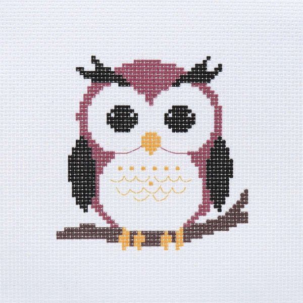 Набор для вышивания нитками Hobby&Pro Kids, Сова 19х18 см