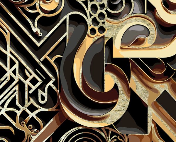 Картина по номерам Фрея PNB/PLPT-244, Золотой иероглиф, (с поталью) 50х40 см