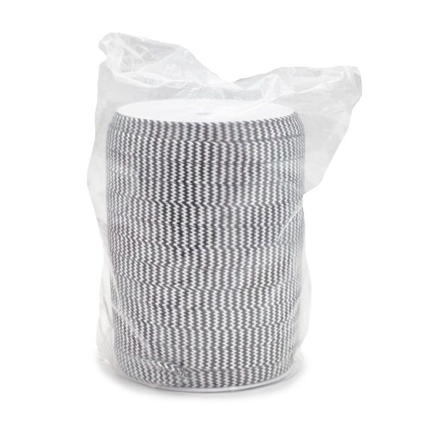 Шнур плоский плетеный х/б ⌀15.0 мм / 75 метров, чер/бел зигзаг, 07-4300/01(02/04)