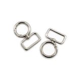 Карабин металл 25.0 мм, никель, 4 шт