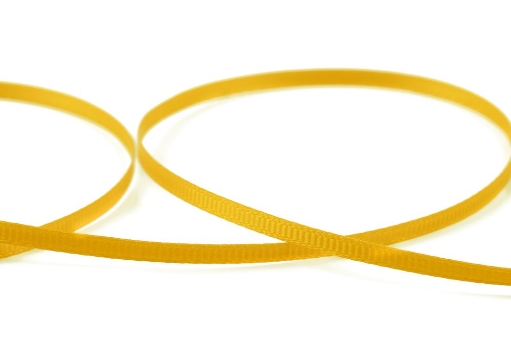 Лента репсовая (в рубчик) 3.0 мм / 91.44 метра, 025 т.желтый, Gamma GR-03