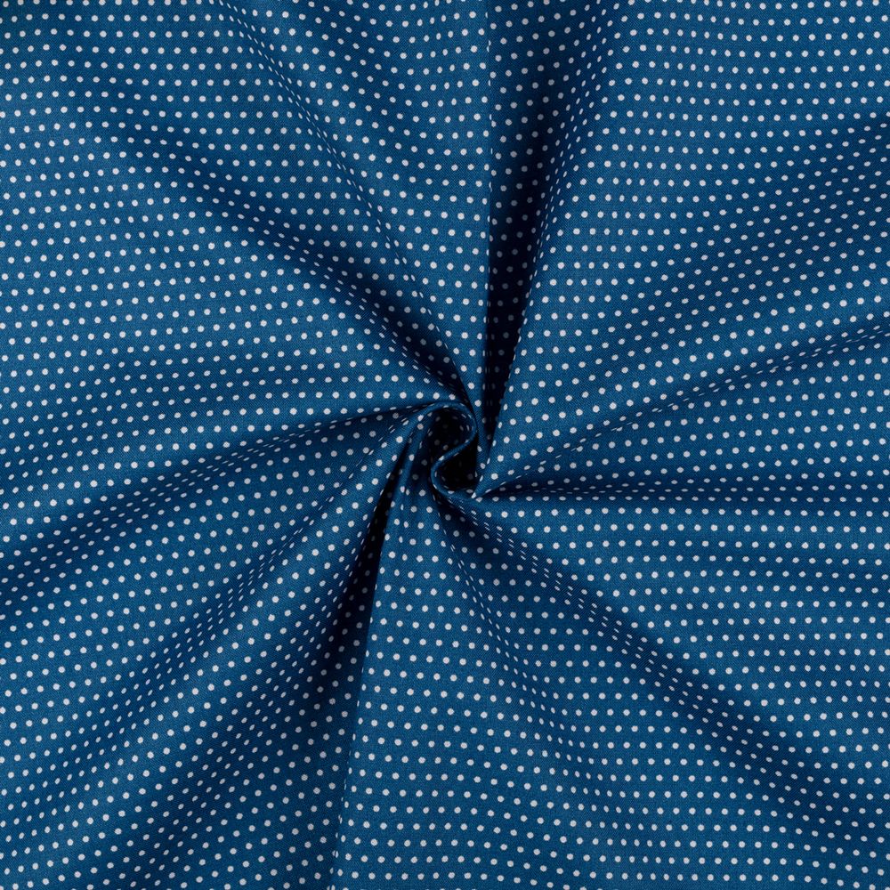 Ткань для пэчворка Peppy Бабушкин сундучок, отрез 50х55 см, 140 г/м², БС-35 кр.горох я.синий, Peppy