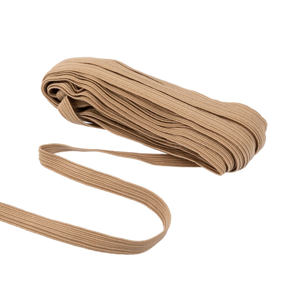 Резинка бельевая (стандартная) 10.0 мм, / 15х10 м плетеная, бежевый/ beige, Gamma С 3337