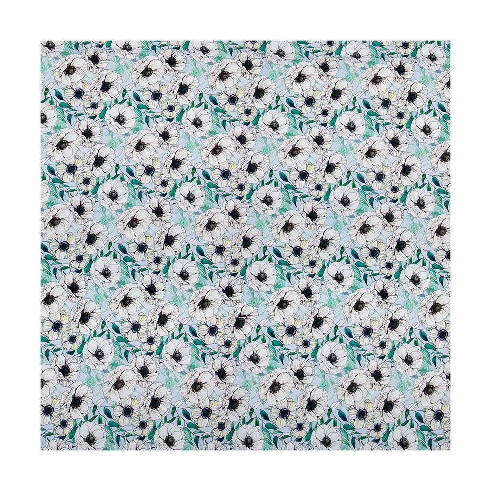 Ткань для пэчворка Peppy Цветущие анемоны 50х55 см, 140±5 г/м², ЦА-01 голубой