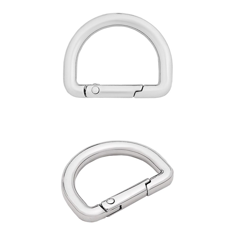Карабин металл полукольцо 25 мм, серебро (никель), MB_2232, 6 шт